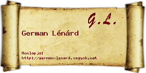 German Lénárd névjegykártya