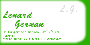 lenard german business card